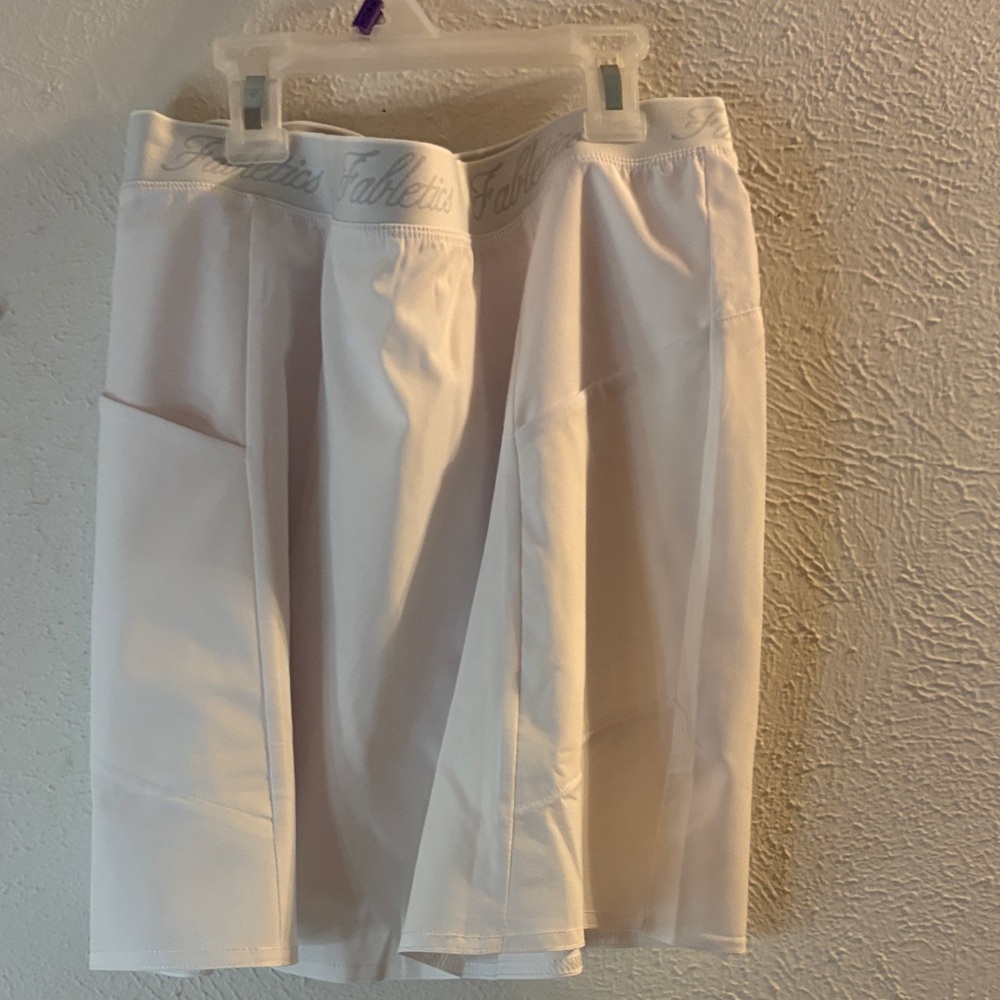 Fabletics White Skirt with Logo Waistband